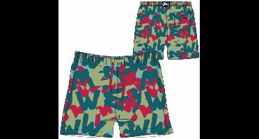 Woody zwembroek jongens/heren – groen logo all-over print – 181-1-ZWW-W/993 – maat S