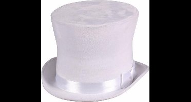 Witte hoge hoed - Luxe Velours
