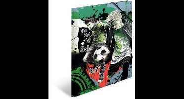 HERMA mappen A3 voetbalset, 3-delig, kinderhoekmappen van karton met sportmotief, elastische band, binnenkleppen en binnenprint voor jongens en meisjes