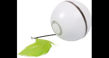 Ebi Ball Chaser - Elektronisch Kattenspeeltje - Rollende Bal met Licht en Laser - USB Oplaadbaar - 6,4 cm - Wit/Groen