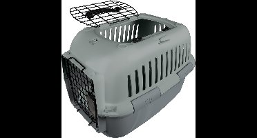 Ebi Adventurer 50 Serene Edition - Transportbox Hond en Kat tot 10 kg - 2 Metalen Deuren & Drinkbakje - 49x32x32cm - Grijs