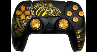 Clever Golden Kanagawa Wave Custom Controller (PS5 compatibel)