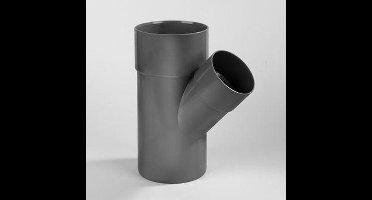 Dyka Verloop T-stuk met 2x mof en 1x spie 45° PVC grijs keurmerk BRL52100 110 x 40mm