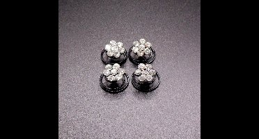 Curlies bloem 7 strass punten met donkere spiraal