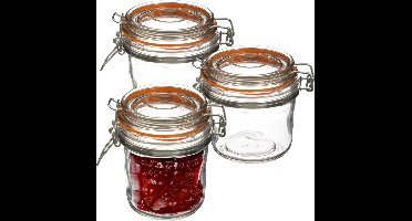 Secret de Gourmet Inmaakpot/voorraadpot - 18x stuks - 330 ml - glas met beugelsluiting - weckpot