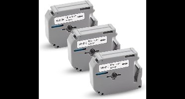 Label Tape Geschikt voor Brother M-K231 | 12mm x 8 m | Zwart op Wit - 3 stuks - Geschikt voor: PT-55 PT-60 PT-65 PT-75 PT-80 PT-85 PT-90 PT-BB4 PT-M95 P-Touch 55 P-Touch 60 P-Touch 65 P-Touch 75 P-Touch 80 P-Touch 85