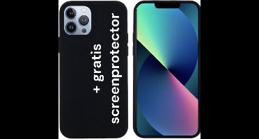 Hoesje Geschikt voor Apple iPhone 13 Pro Max TPU back cover/achterkant hoesje kleur Zwart