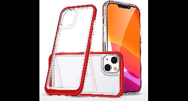 Hoesje Geschikt voor iPhone 13 Mini hoesje transparant met bumper Rood - Ultra Hybrid Hoesje Geschikt voor iPhone 13 Mini case