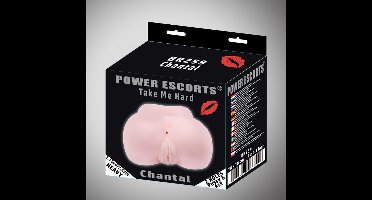 Power Escorts - Take Me Hard Chantal - grote zware realistische Pussy & Ass Masturbator - 1,15 KG - beige - BR259 - stoere Cadeaubox