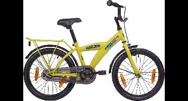 Kinderfiets Bikefun No Rules No Limit 18 inch met Remnaaf - Geel