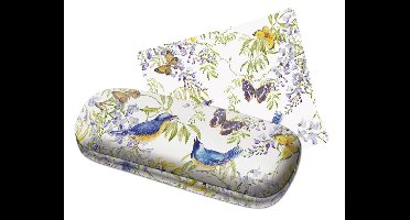 Bekking & Blitz - Brillenkoker - Brillenetui - Inclusief brillendoekje - Kunst - Vogels in blauweregen - Janneke Brinkman