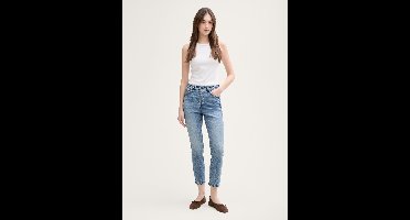 Tom Tailor Denim - TTLOTTE slanke rechte jeans met hoge taille - Maat 31 - Used Mid Stone Blue Denim