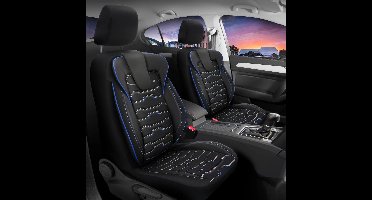 Stoelhoezen BMW 8- Serie 2018 – heden – Sport - Ortopedisch ontwerp - Zwart blauw - Jacquardstof – premium uitstraling (Complete set voorstoelen + achterbank)