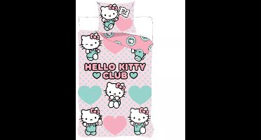 Hello Kitty Club Dekbedovertrek 100x135 cm, 40x60 cm - katoen