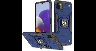 Wozinsky Ring Armor - Beschermhoes - Samsung Galaxy A22 - Niebieski - Magnetische Houder - Dubbele Constructie