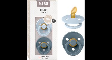 BIBS Colour Fopspeen - 0-6 mnd - 2-pack - Anatomisch - Baby Blue/Petrol