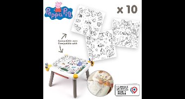 Smoby - Navulkleurplaten voor de creatieve kindertafel - 10 Peppa Pig-kleurplaten