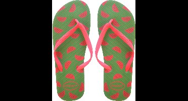 Watermeloen slippers groen - maat 39
