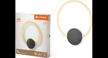LEDVANCE Decor Aura wandlamp van gebogen polycarbonaat met LED en filamentontwerp, 10 W, 800 lm, 3000 K, 830 warm wit, click select, donkergrijs, kunststof (PC), IP20