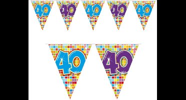 Folat verjaardag Vlaggenlijn/Slinger - 40 jaar - 3 m - verjaardag - leeftijd mini vlaggen