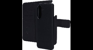 Mobiparts hoesje geschikt voor Samsung Galaxy A57 - Wallet 2-in-1 Boekhoesje - MagSafe - Echt Leder - Uitneembare Case - Sterke Magneet Sluiting - Contactloos betalen - Zwart