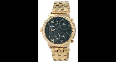 Raptor herenhorloge roestvrij staal met roestvrijstalen band, 3 tijdzones, mineraalglas