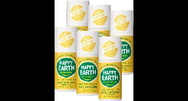 Happy Earth Bundel Deodorant Roller Jasmine Ho Wood - 100% Natuurlijk - 24 uur Bescherming - Aluminiumvrij - Alcoholvrij - 6x75mL - Voordeelverpakking