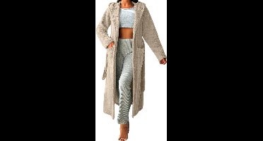 Luxe Hooded Plush Lounge-badjas — Elegant & Superzacht - Maat 38 (M)