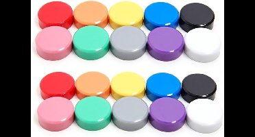 20 Stuks Kleurrijke Ronde Magneten voor Whiteboards en Koelkasten
