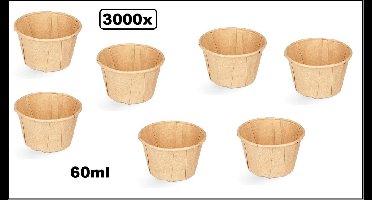 3000x Sausbakje kraft papier 60ml - souffle- Saus bakje mayonaise ketchup mosterd diner food