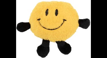 Coockoo Bouncy Buddy - Interactieve Hondenbal met Geluid en Beweging - Pluche Smiley - USB Oplaadbaar - 17cm - Geel