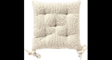 Dutch Decor - ONNO - stoelkussen 40x40 cm - bouclé - Snow White - wit - Zitkussen