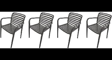 Garden Impressions Nantes tuinstoelen set van 4 – antraciet