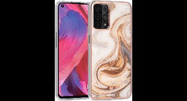 UNIQ Classic Case Oppo A54 5G & A74 5G TPU Backcover hoesje - Marble Brown