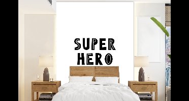 Behang kids - Muurdecoratie kinderkamer - Jongens - Quotes - Super hero - Spreuken - Jongens - Kinderen - Slaapkamer decoratie - 160x220 cm