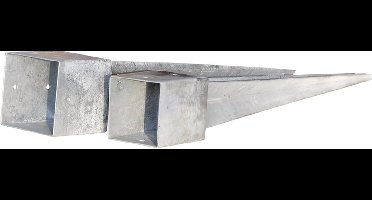 Paalhouder met punt 121x121mm 900mm verzinkt