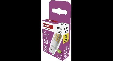 EMOS LED-lamp Classic JC / G9 / 4,9 W (60 W) / 806 lm / neutraal wit, ZQ9C43