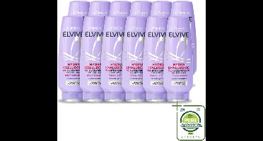 12 x L’Oréal Paris Elvive – Conditioner – Hydra Hyaluronic Hydraterend – 200 ml - Grootverpakking - Vaatwasstrips - Hydratatie - Hyaluronzuur - Ontwarring - Droog Haar - Pluizen