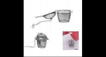 Zilverkleurige Kruideninfusor Thee Ei met Ketting - 5x5.5cm