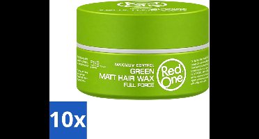 10 x Red One - Haarwax - Groen - Matte Hair Wax - Full Force - 150 ml - Voordeelverpakking - 10 stuks