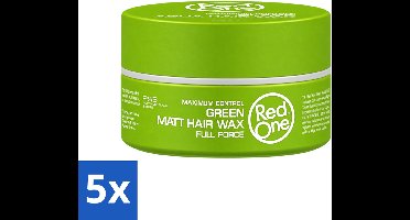 5 x Red One - Haarwax - Groen - Matte Hair Wax - Full Force - 150 ml - Voordeelverpakking - 5 stuks