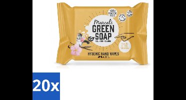 20 x Marcel's Green Soap - Hand doekjes - Vanille & Cherry Blossom - Mild & handig - 15 Doekjes - Voordeelverpakking - 20 stuks