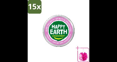 15 x Happy Earth – Deodorant Balm – 100% Natuurlijk Lavender – 45 g - Bulkverpakking - Natuurlijke deodorant - Douchemop - Frisse geur