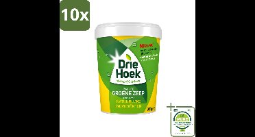 10 x Driehoek – Zachte Zeep – Groene Zeep – 900 gr - Grootverpakking - Vaatwasstrips - Natuurlijke Zeep - Reinigingsmiddel - Hout Reinigen - Steen Reinigen - Textiel Reinigen