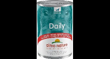 Almo Nature Daily Menu 100% natuurlijk Natvoer voor Honden - 24 x 400 gram - Rund- 24 x 400 gram