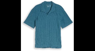 Tom Tailor Denim - Poloshirt met relaxte pasvorm en wafelstructuur - Maat L - classic dust blue
