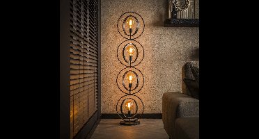 Giga Meubel Vloerlamp Turn Around XL - Zwart - 4-Lichts - 40x30x180cm