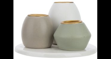 Cosy @ Home Theelichthouder Set3 Multi-kleur 19,5x6,