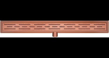 Wiesbaden Drain Douchegoot met Flens 90 cm. - Geborsteld Koper