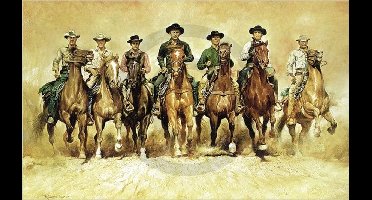 Kunstdruk Renato Casaro - The magnificent Seven 100x61cm